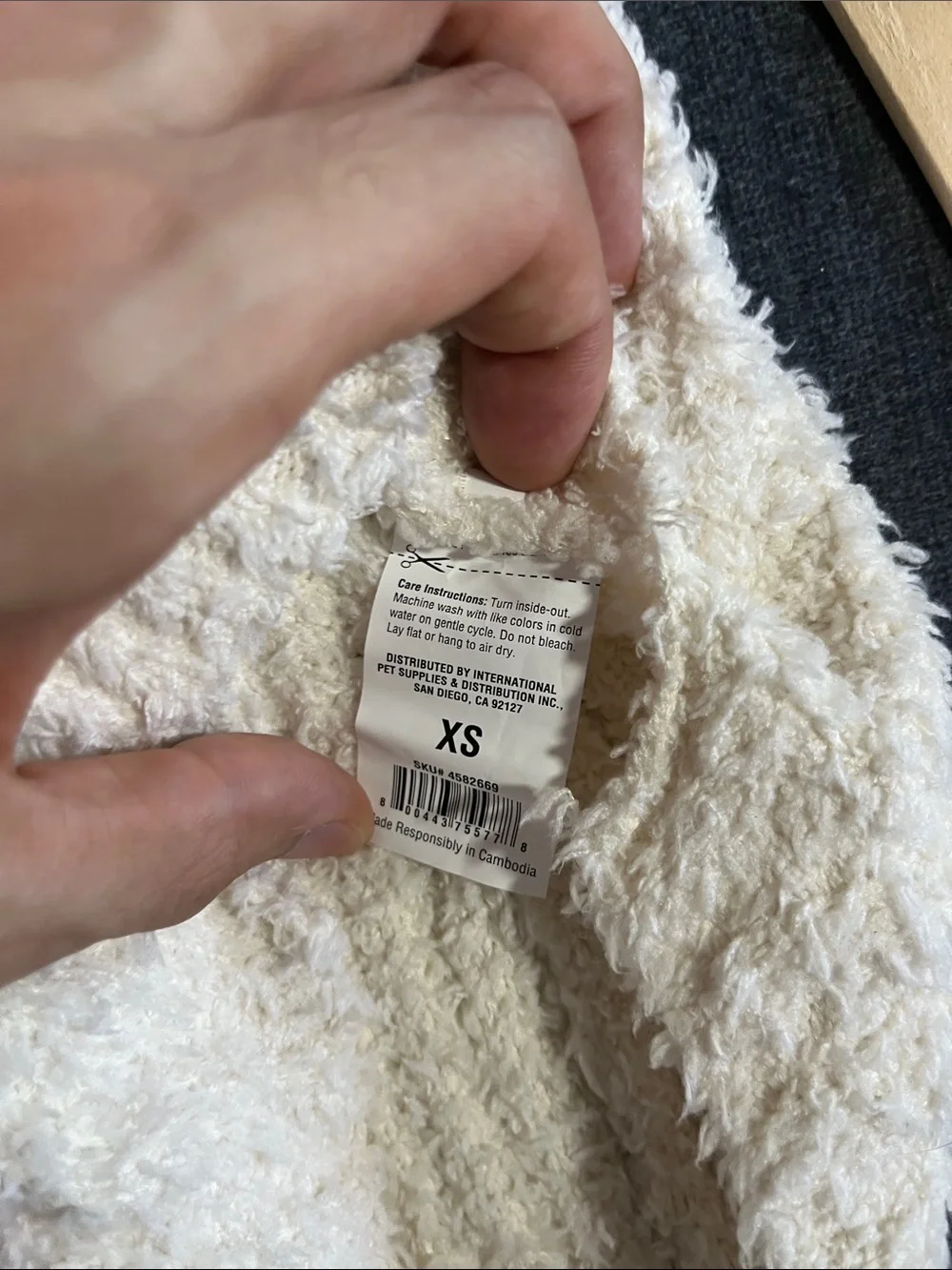 Petco White XS Size Dog Sweater